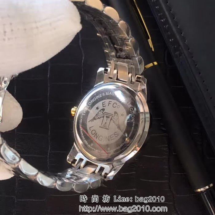 LONGINES浪琴 精鋼表殼 真皮錶帶 休閒商務男士腕表  WSS1571